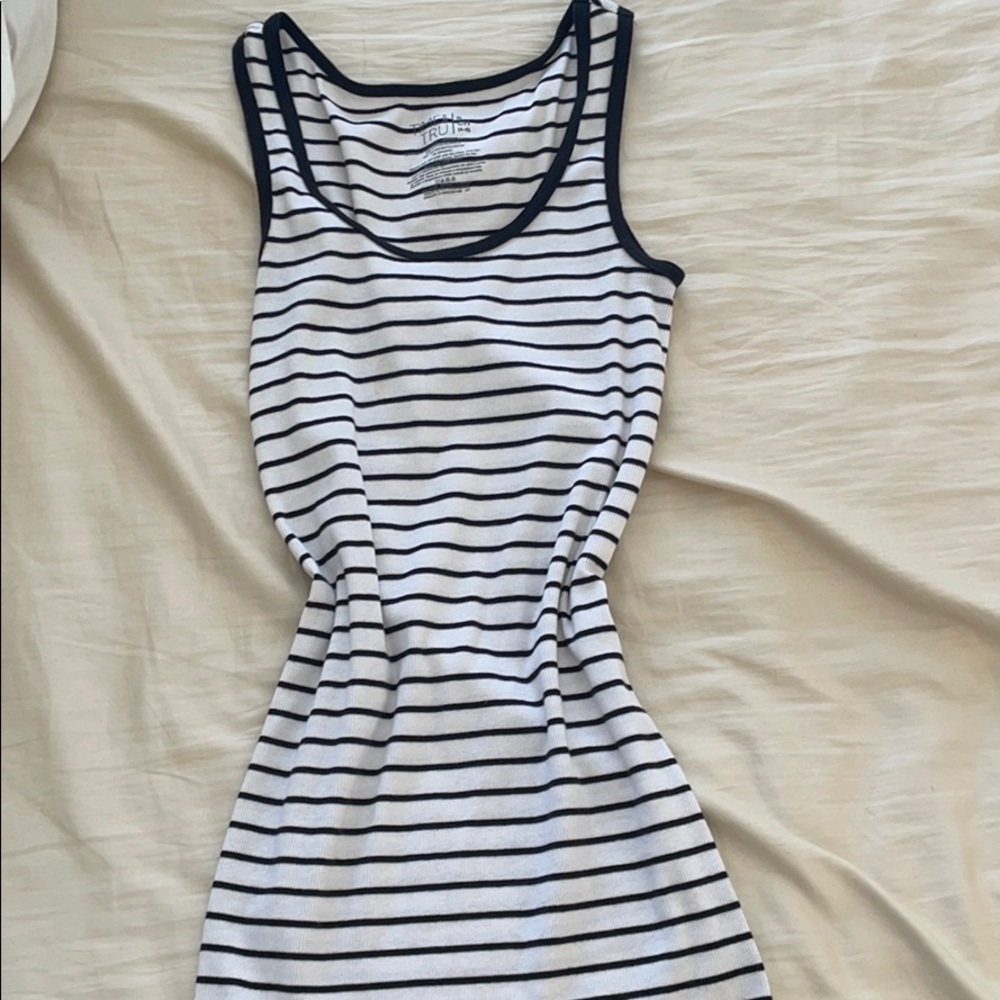Black and white striped tank